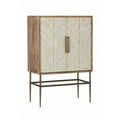 Wood Bone Inlay Bar Unit – Handmade Luxury Strip Design Storage Furniture