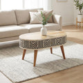Bone Inlay Coffee Table – Solid Mango Wood Handmade Luxury Furniture