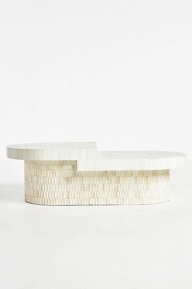 Blanch Tiered Oval Coffee Table – Handmade Luxury Bone Inlay Furniture