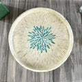 Mother of Pearl Mosaic Round Tray Handmade Home Decor