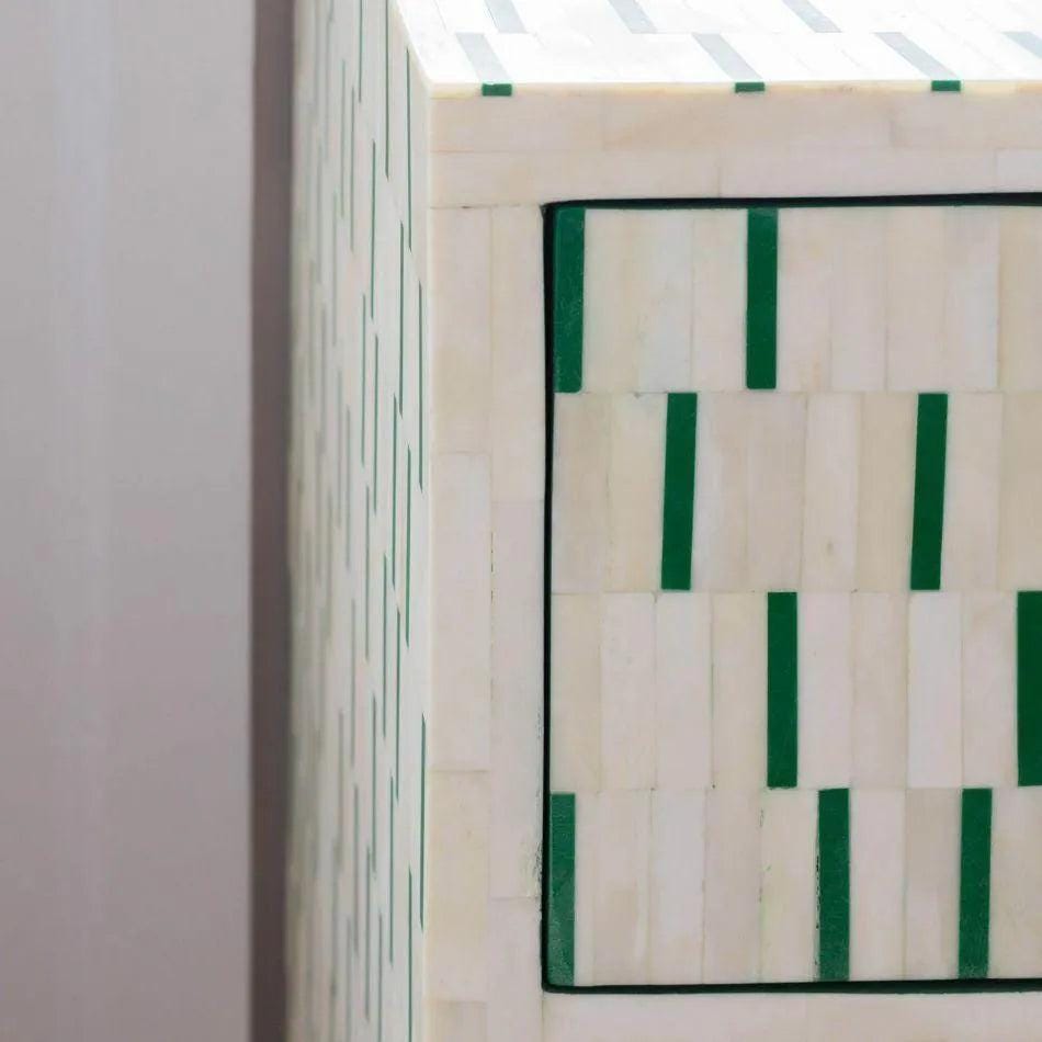 Bone Inlay Cabinet , Handmade Luxury Storage Furniture | Artisan Wooden Chest for Home Decor