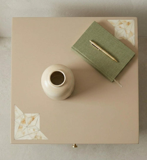 Bone Inlay Bedside Table , unique side tables , mop end table  , Handmade Modern Luxury Nightstand
