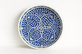 Blue Bone Inlay Round Tray – Handmade Decorative Serving Tray