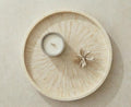 Pure White Bone Inlay Round Tray – Handmade Minimal Decorative Serving Tray