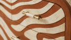 Terracotta bone inlay dresser with wavy organic pattern and curved modern design , luxury dresser