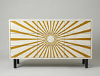Mustard Bone Inlay Dresser – Sunburst Pattern Handmade Modern Storage luxury cabinet antique armoires