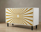 Mustard Bone Inlay Dresser – Sunburst Pattern Handmade Modern Storage luxury cabinet antique armoires
