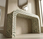 Abstract Wave Bone Inlay Entryway Furniture, Modern Luxury Hallway Accent