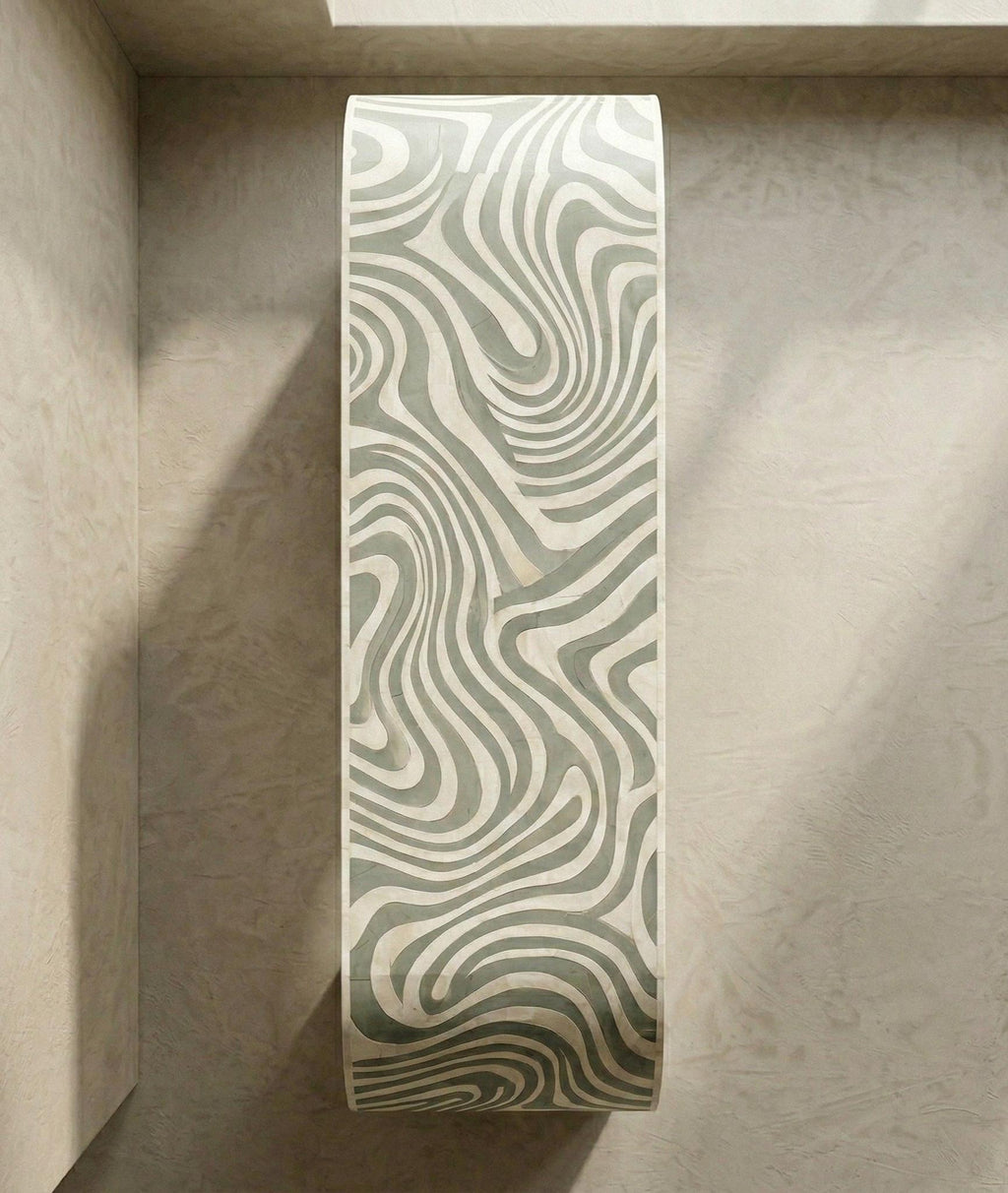 Modern Abstract Wave Bone Inlay Hallway Table – Luxury Statement Furniture