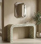 Abstract Wave Bone Inlay Entryway Furniture, Modern Luxury Hallway Accent