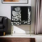 Black Bone Inlay Bar Unit – Handmade Luxury Storage Furniture , handivive