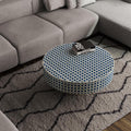 Bone Inlay Round Coffee Table – Geometric Handmade Luxury Statement Furniture