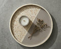 Two Tone Bone Inlay Round Tray – Handmade Modern Resin Serving Tray