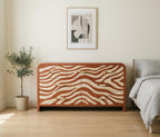 Terracotta bone inlay dresser with wavy organic pattern and curved modern design , luxury dresser