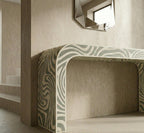 Abstract Wave Bone Inlay Entryway Furniture, Modern Luxury Hallway Accent