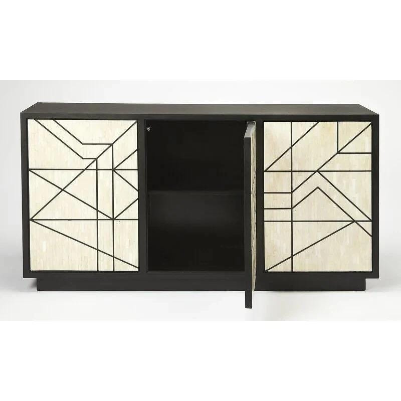 Bone Inlay Luxury Sideboard Cabinet Handmade 3 Drawer Storage Buffet Console