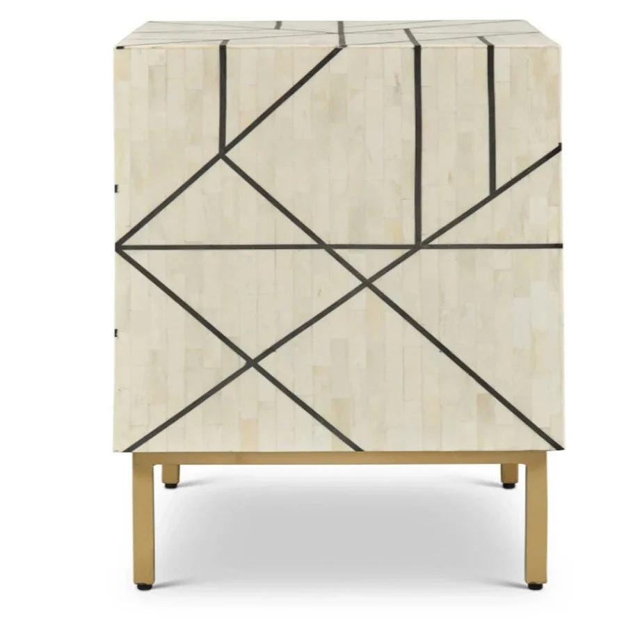 bone inlay pure white Bedside Table Handmade Modern Nightstand