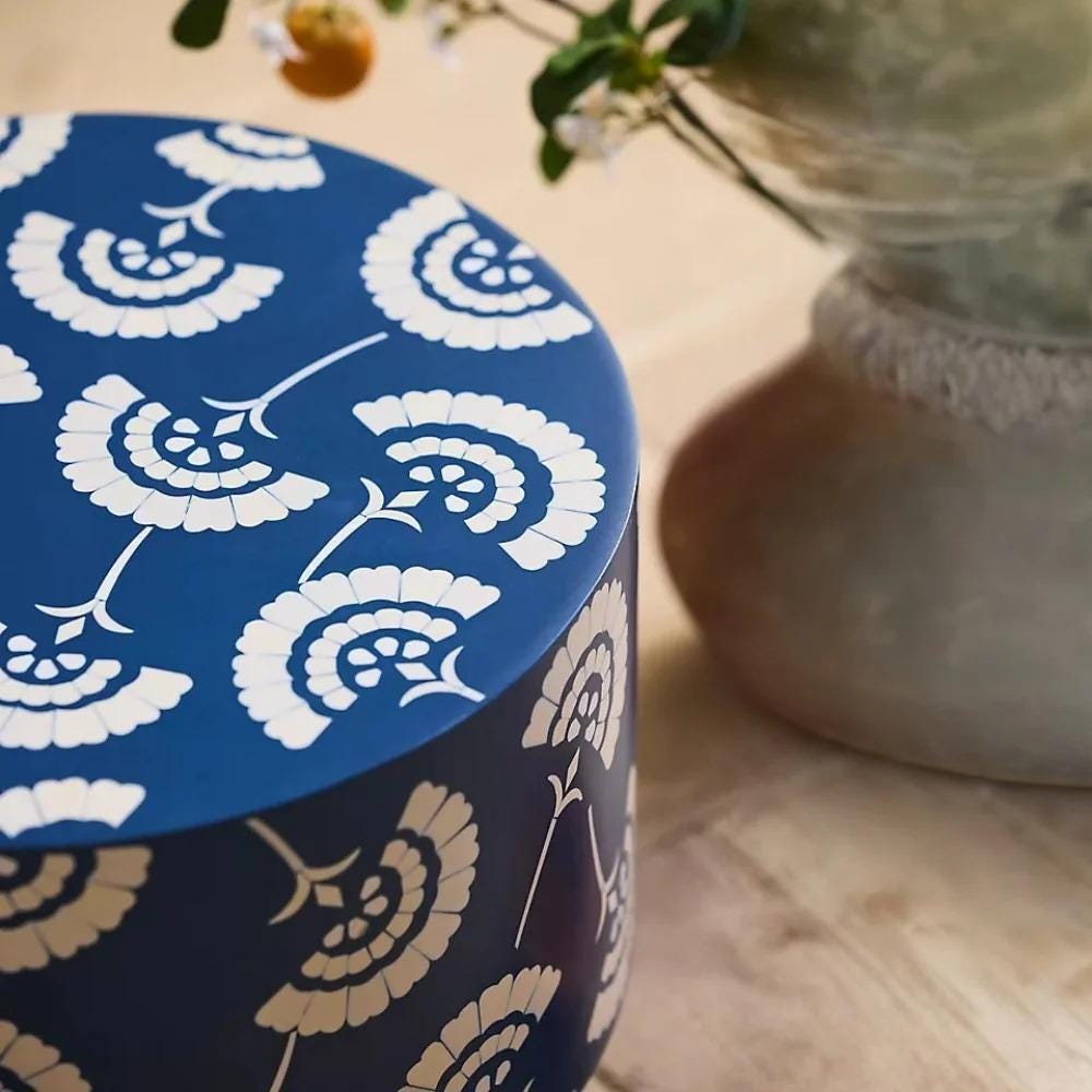 Round Mango Wood Inlay Side Table - Handivive Nightstand