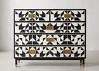 Geometric Dresser 5 Drawer Cabinet Handmade Luxury Storage Chest Modern Furniture