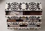 Geometric Dresser 5 Drawer Cabinet Handmade Luxury Storage Chest Modern Furniture