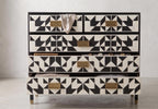 Geometric Dresser 5 Drawer Cabinet Handmade Luxury Storage Chest Modern Furniture