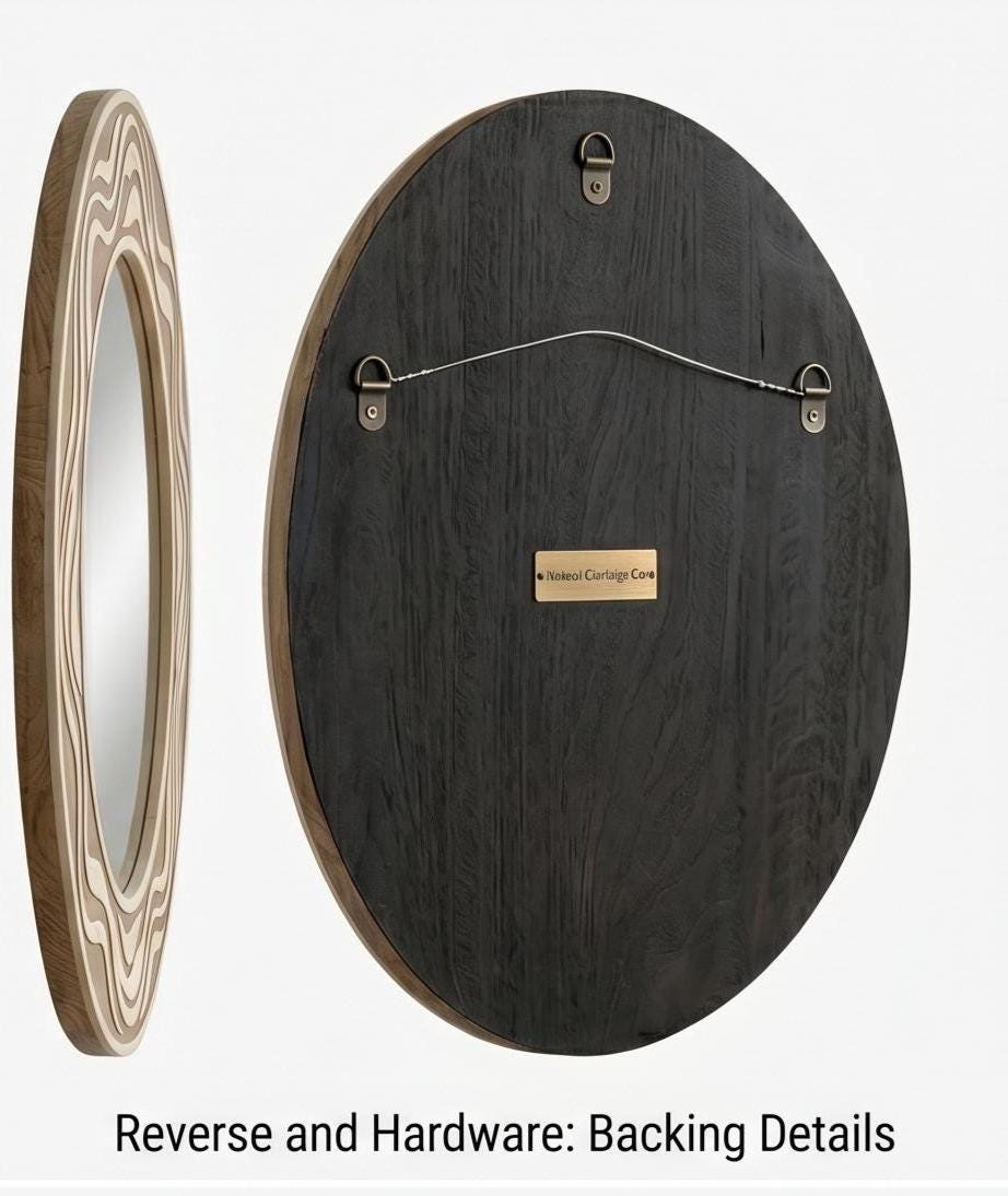 Bone Inlay Wave Mirror, Organic Pattern Luxury Home Accent | unique mirror