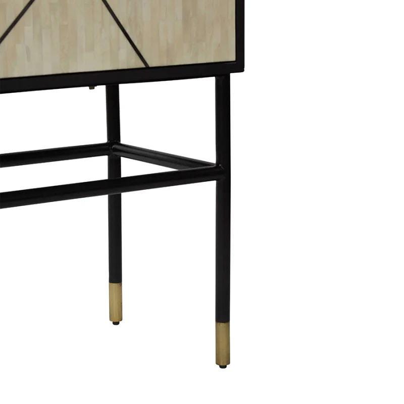 Bone Inlay Brick Pattern Bar Cabinet Handmade Luxury Liquor Storage Furniture