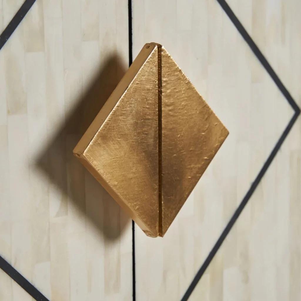 Modern Bar Cabinet with Storage Bone Inlay Handmade Liquor Cabinet