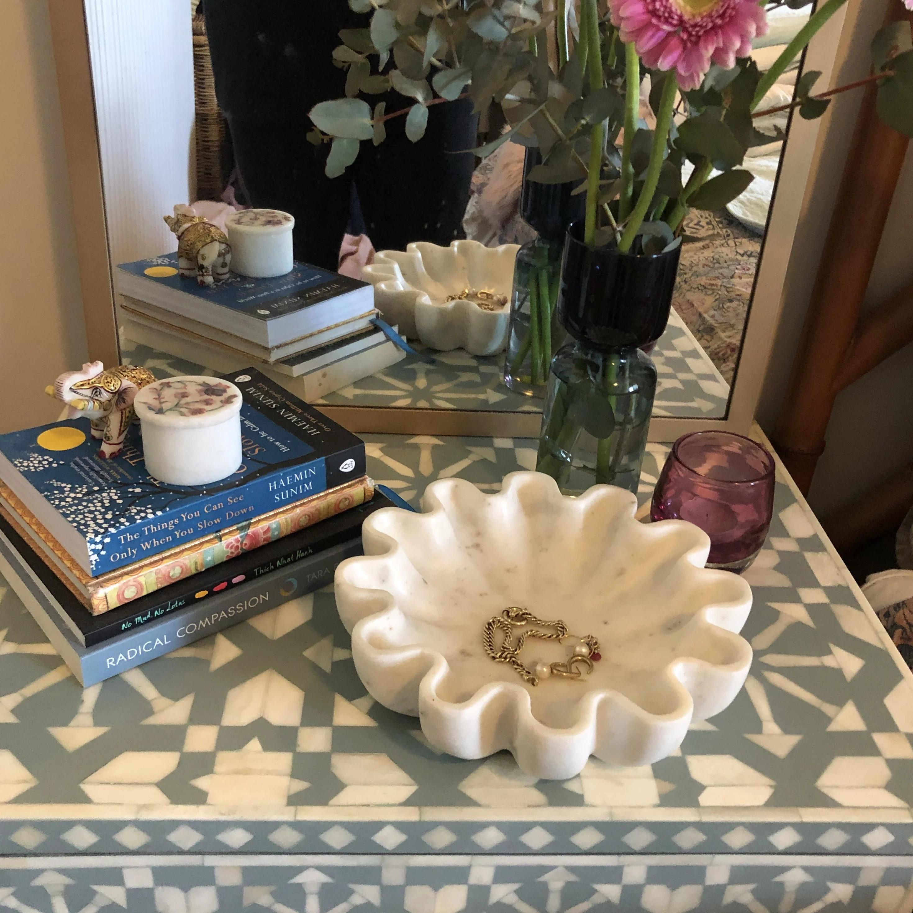 Moroccan Pattern Bone Inlay bedside Handmade Nightstand unique