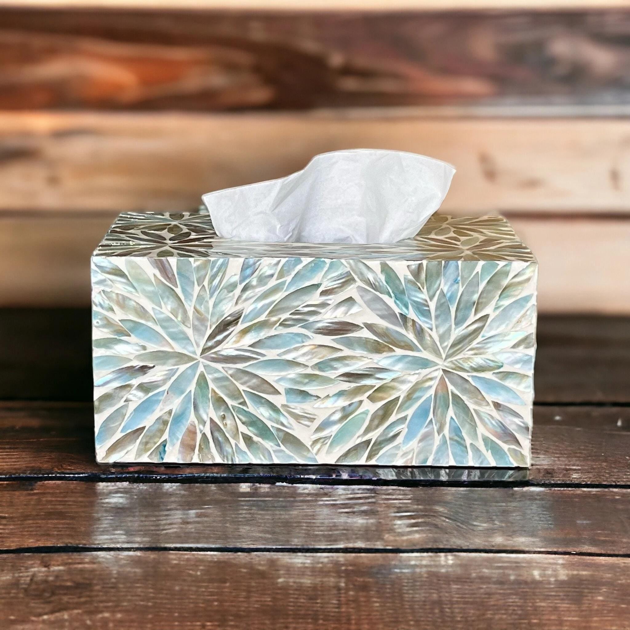 Tissue Box Cover MOP Inlay Handmade Decorative Tissue Holder