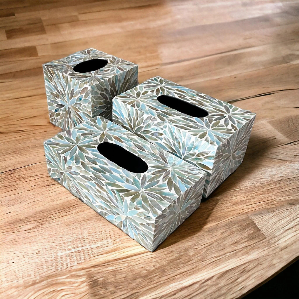 Tissue Box Cover MOP Inlay Handmade Decorative Tissue Holder