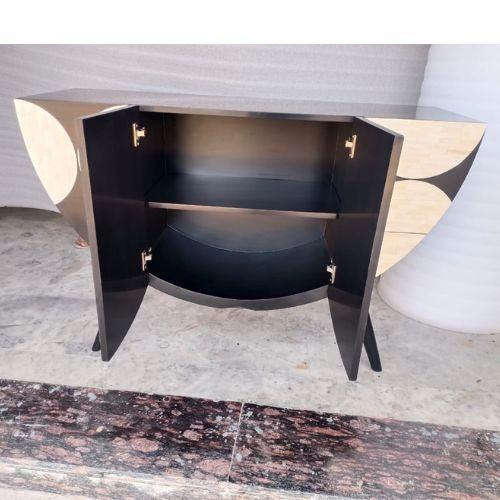 Crescent Black Bone Inlay Abstract Sideboard - Handivive