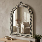 Arch Wall Mirror Bone Inlay Handmade Decorative Mirror