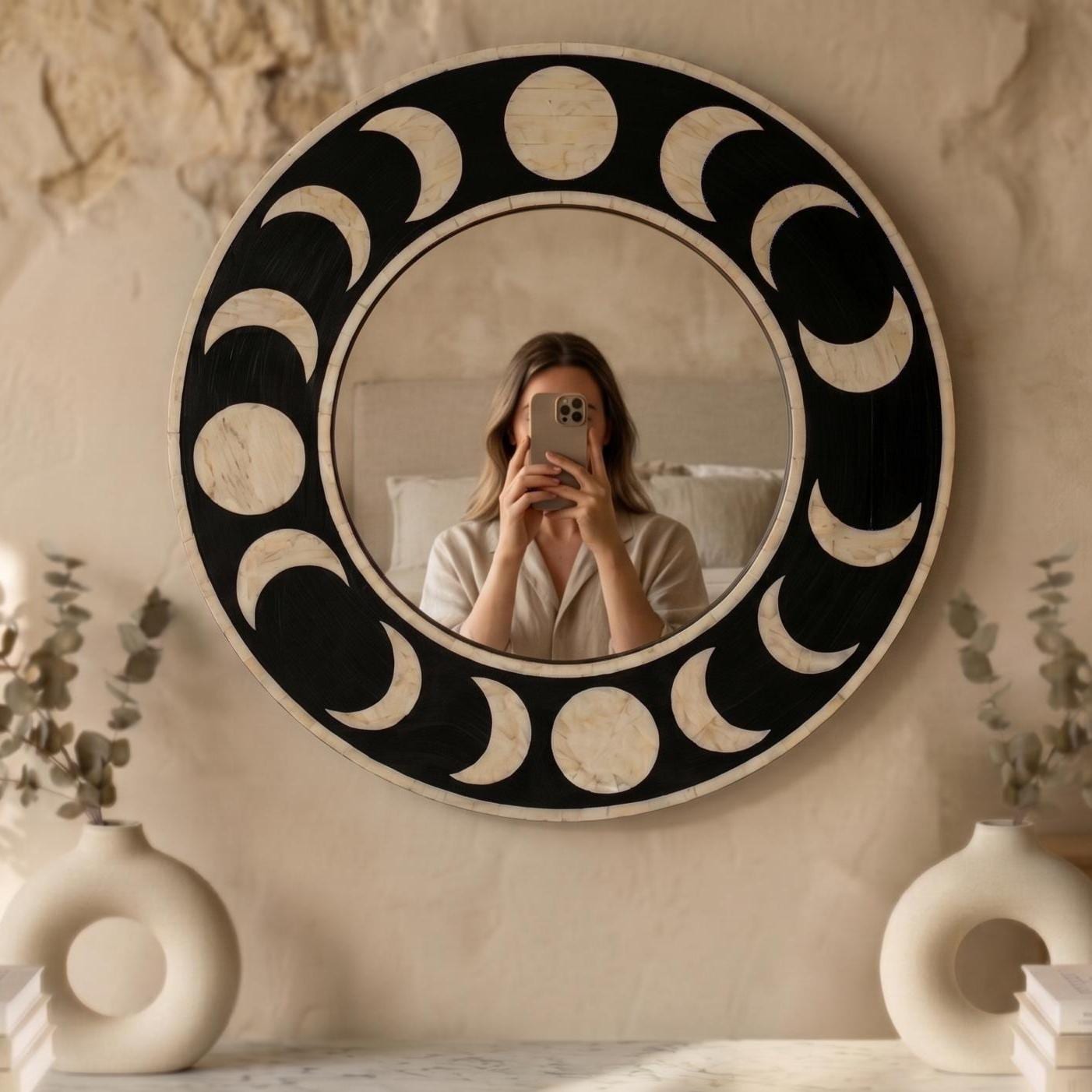Bone Inlay Mirror Handmade Luxury Wall Decor | unique decor