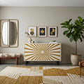Mustard Bone Inlay Dresser – Sunburst Pattern Handmade Modern Storage luxury cabinet antique armoires